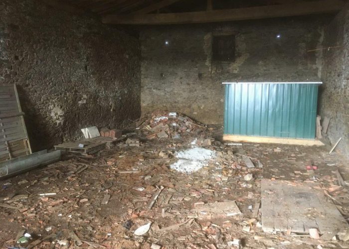 basement area ready to be cleared using a mini-pelle digger and hi-tip dumper